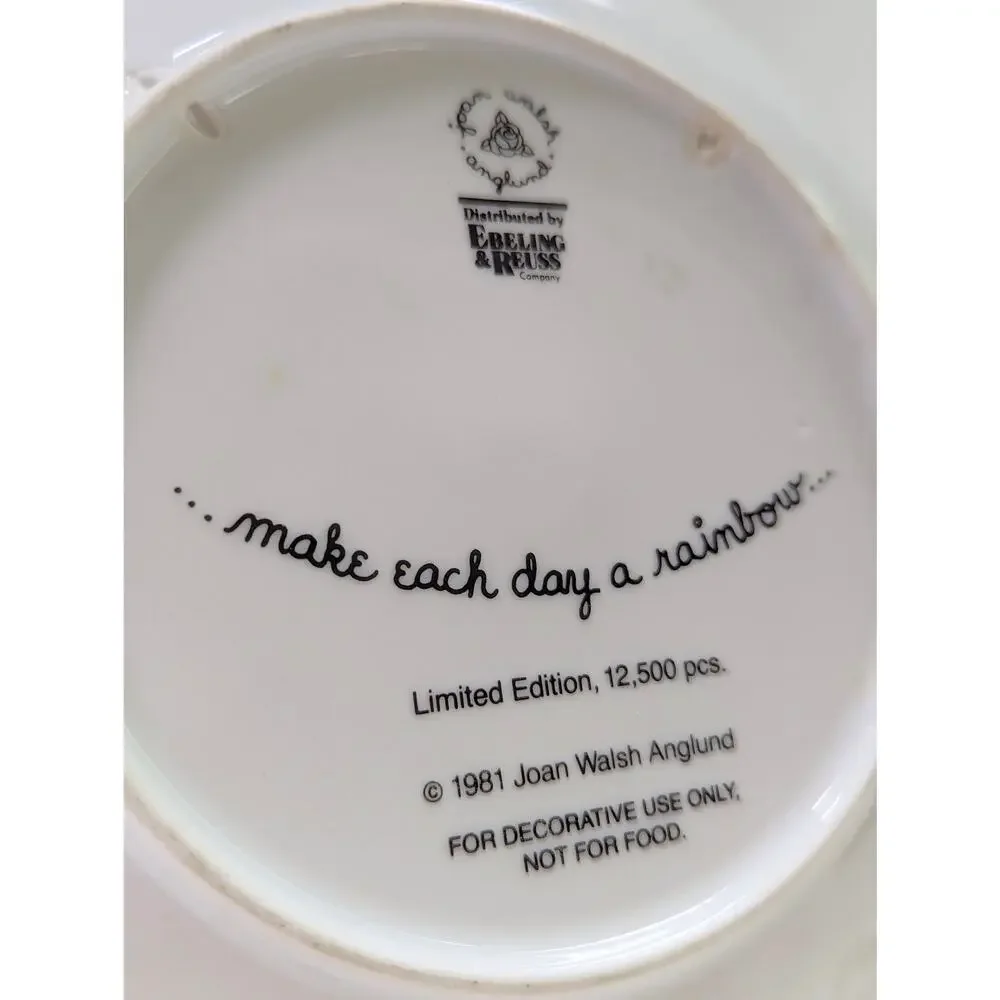 Vintage 1981 Joan Walsh Anglund “Make Each Day A Rainbow” Collectible Plate